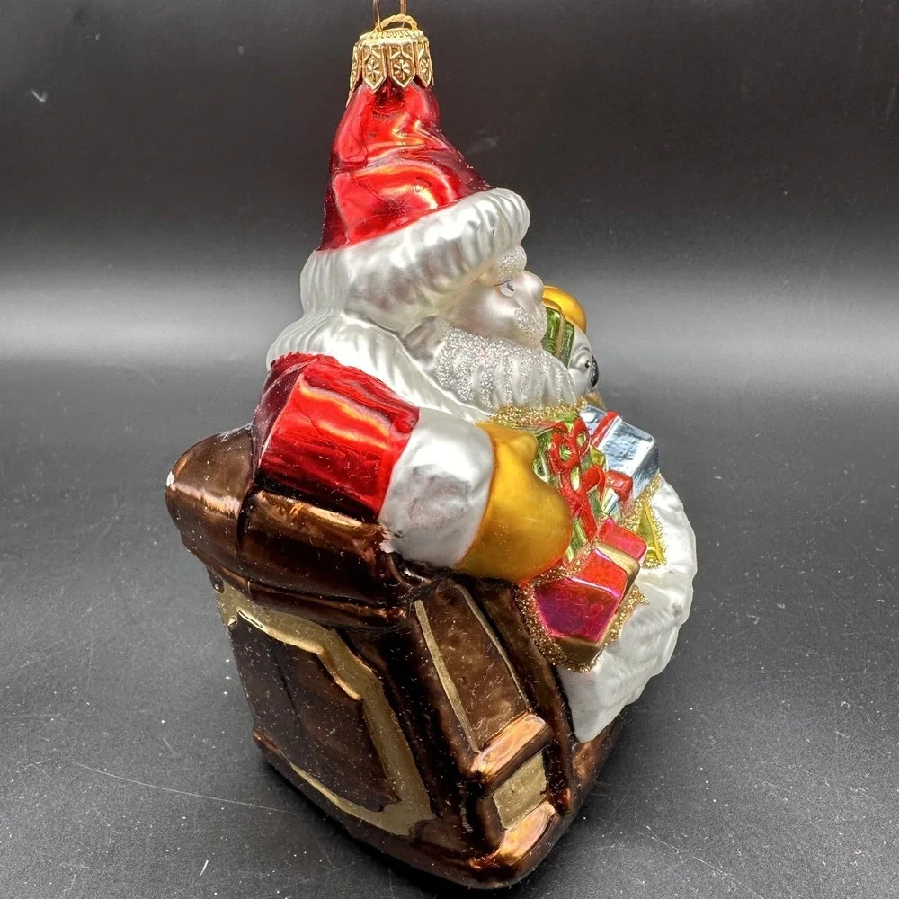 Kurt Adler Polonaise Santa On‎ Goose Sled GP479 Christmas Ornament 5.5